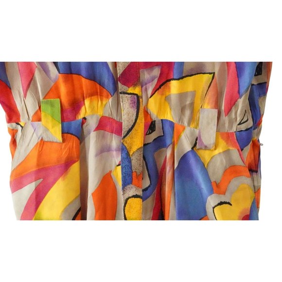 Vintage Silk Dress Abstract Pattern by Pat Argenti Collection Size 12 Pockets Si - Picture 10 of 10